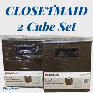2 Closetmaid storage cube set 11x10.5x10.5 toffee